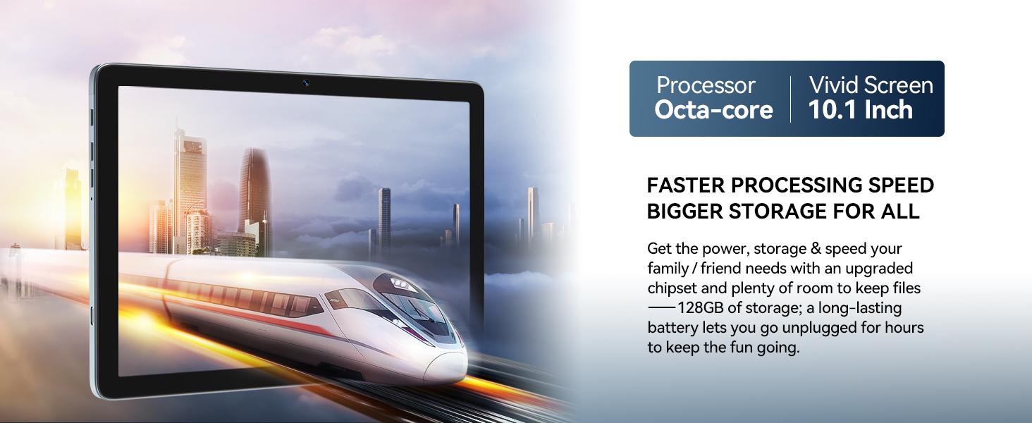 Tablet 2025 Newest Android Tablet 10 inch, Octa-Core 5G WiFi Tablet with Keyboard, 128GB + 8GB(4+4) + 1TB Expandable Storage, Large Touch-Screen Tablet, 13MP Dual Camera/Bluetooth/GPS/HD Display/Mouse/Case springtok