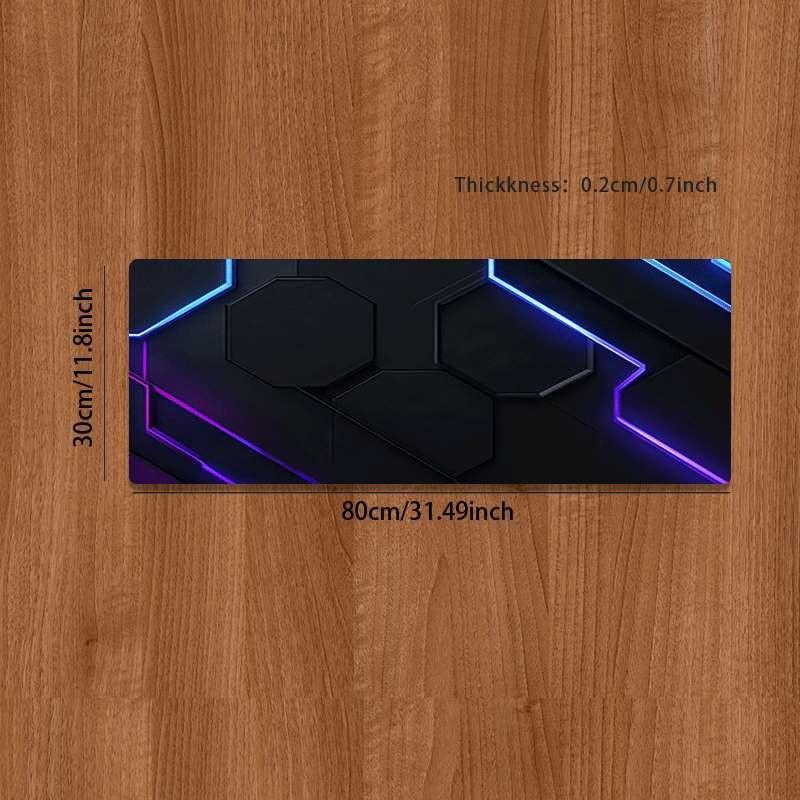 Durable Large Anti-Slip Rubber Mouse Pad, Blue Hexagonal Design, Gaming Office Desk Mat, Perfect Holiday Gift