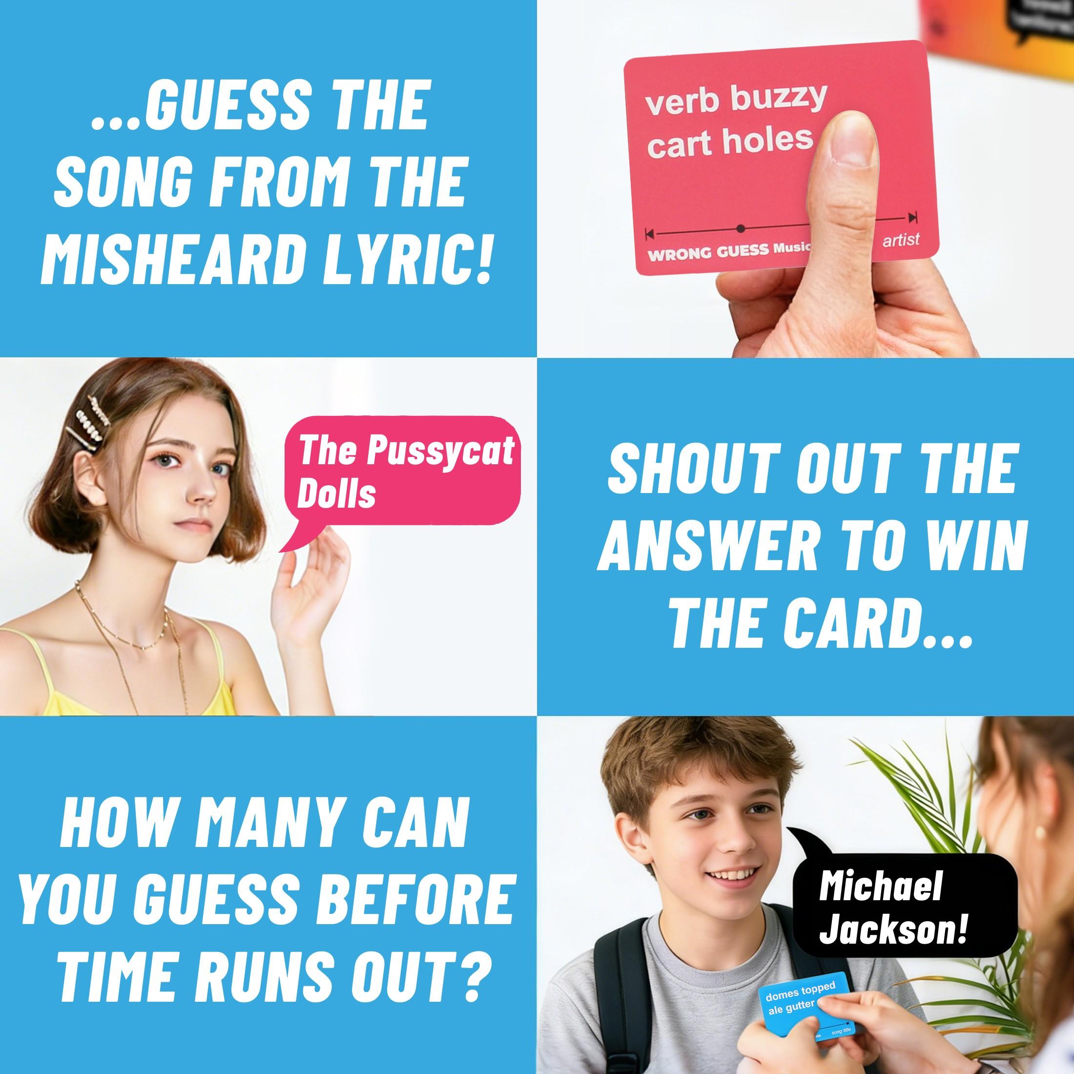 Guess Song Card Game Set, Timed Quiz Interactive Music Board Game, Best Party and Family Gift, Fun Musical Trivia Game