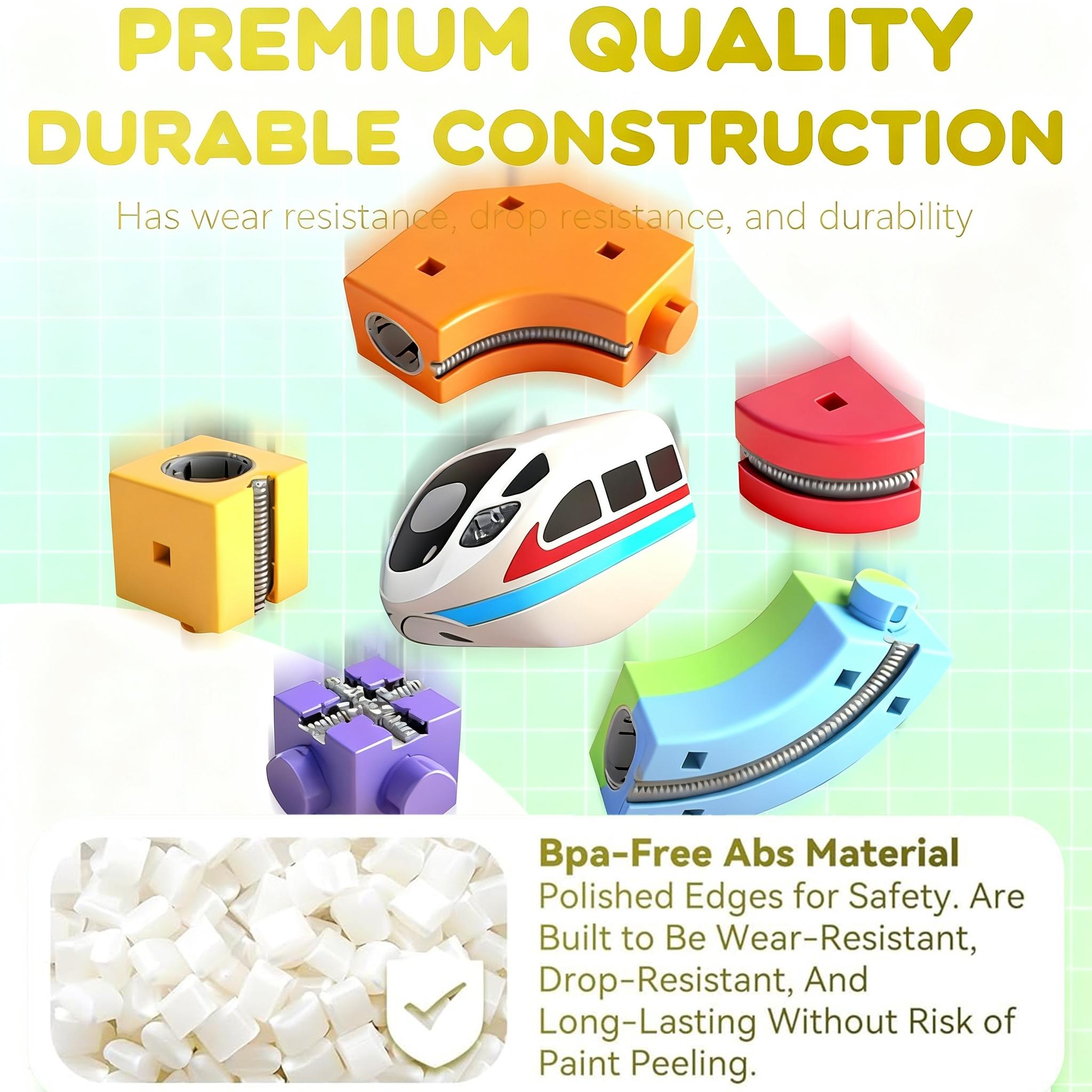 Electric Train Set, Flexible Bendable Track Toddler Train Tracks, Build Toy Train Tracks, Anti-Gravity 3D Embedded Layout, Stem Learning Gift