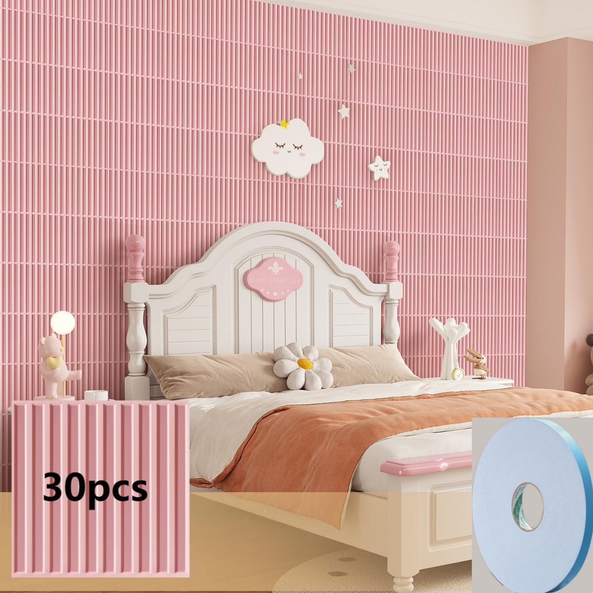 Kuujojo Striped Pattern Wall Panel with Tape, Self Adhesive Waterproof, Easy Installation, PVC Material 3D Wall Decor Panel, Multiple Pack Options, Wall Decorative Panel for Living Room Bedroom Study Room, Home Decoration, Waterproof Decorative Panels