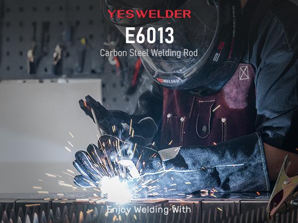 YESWELDER E6013 Mild Steel Welding Rods | 5LB Pack, Multi-Size: 1/8", 3/32", 5/32" Carbon Steel Stick Electrodes