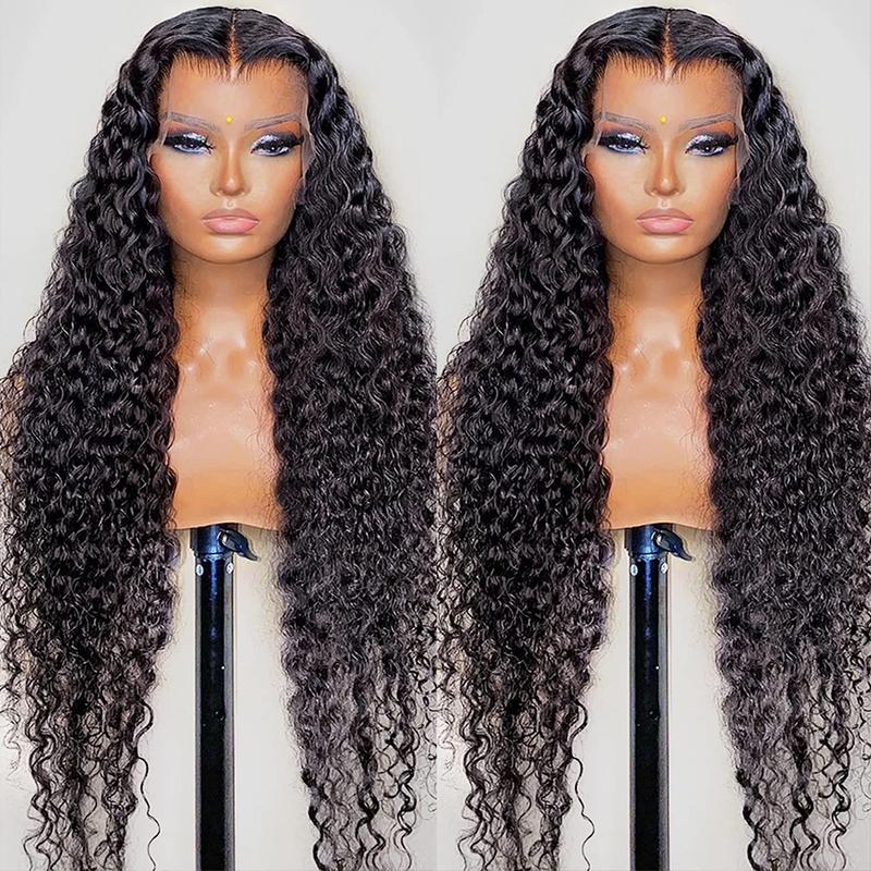 32inch Bling Hair 13x6 Deep Wave HD Lace Front Wigs 13x4 Human Hair Lace Frontal Wig 180% Density Brazilian Deep Curly Hair For Women PrePlucked Lace Wig