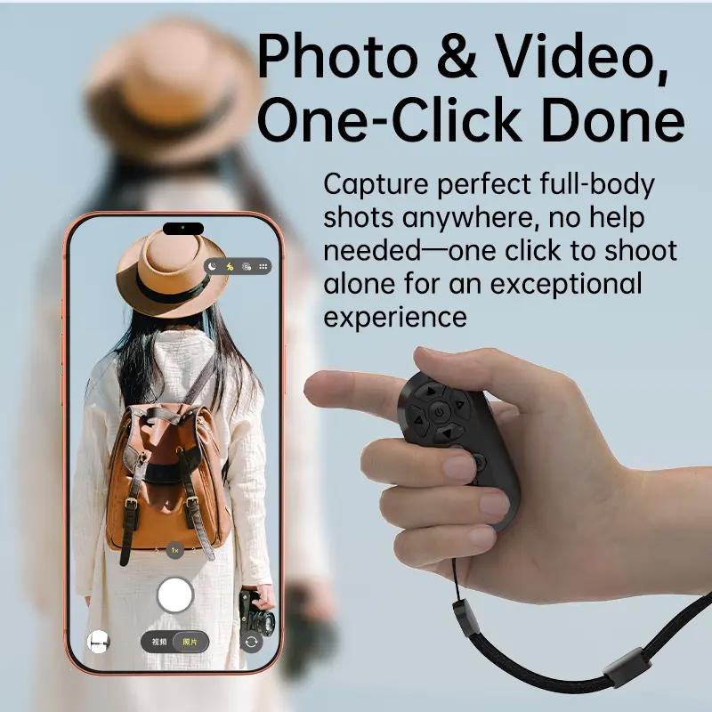 Bluetooth Remote with Button and Enhanced Functionality for TikTok Scrolling, Page Turning, Volume Control & Camera Shutter | Hands-Free Phone Controller for iPhone & Android, 2026 Upgraded, Wireless Controllers