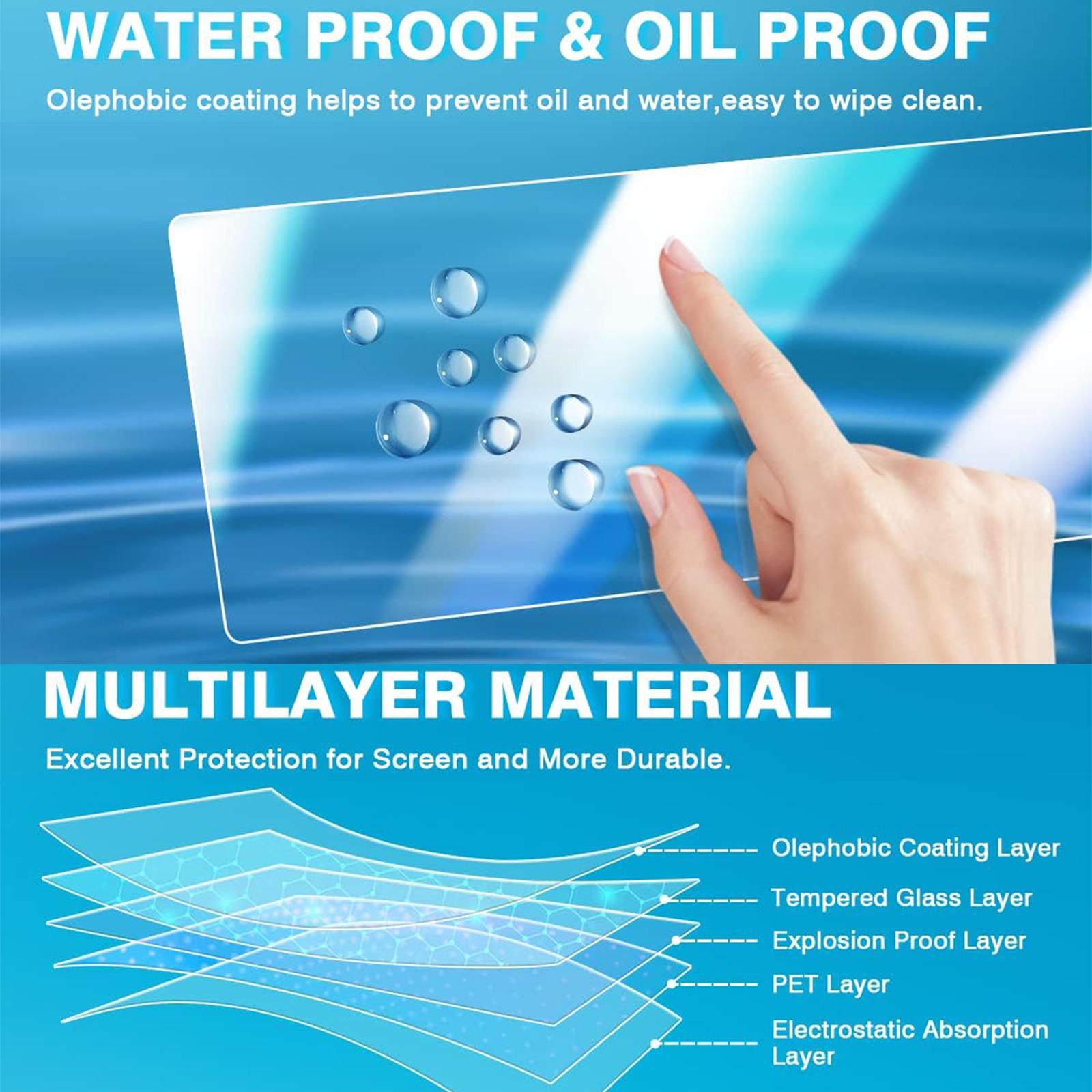 Canvcle 2 Pack Screen Protector for 2023-2025 Toyota Corolla/Corolla Cross & RAV4 8-Inch Touchscreen Tempered Glass Anti-Glare Fingerprint-Resistant Navigation Protective Film