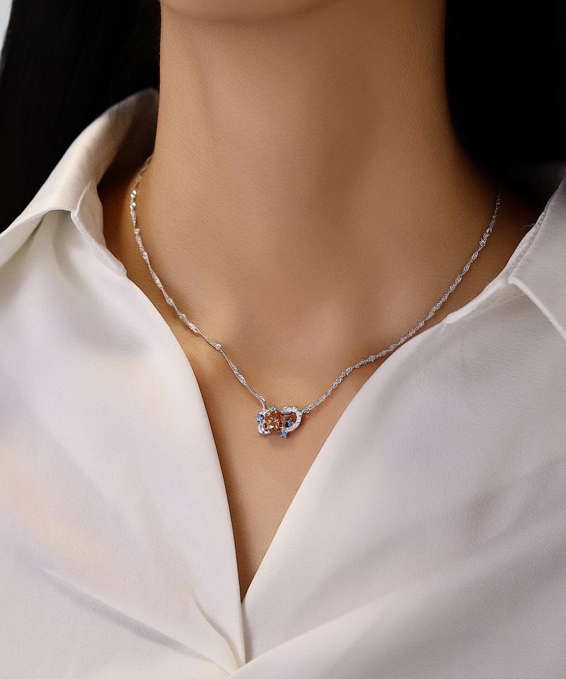 【Zodiac Pendant Necklace】Star Sign 1CT Synthetic Moissanite Zodiac Necklace 1.66mm Italian Rope Chain in 925 Sterling Silver Special Gift Package Birthday/AnniversaryGift for Women