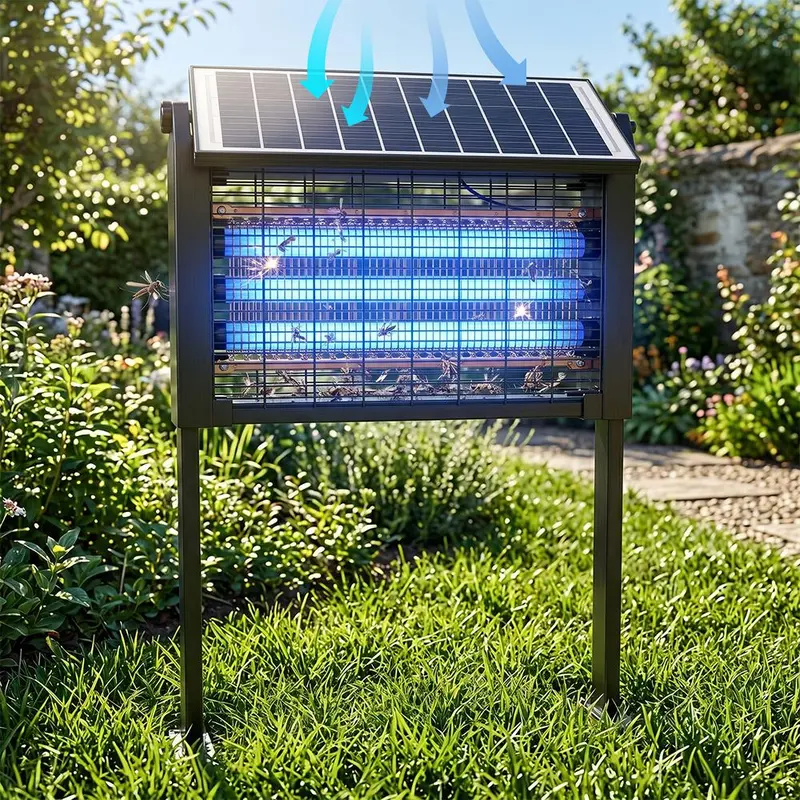 【Clearance Sale】Solar-Powered Waterproof Wireless Portable 35W ABS Electric Bug Zapper, Smart Light Sensor Rechargeable Mosquito Killer Outdoor, 0-5m Effective Trap for Patio, Backyard, Home & Indoor Use