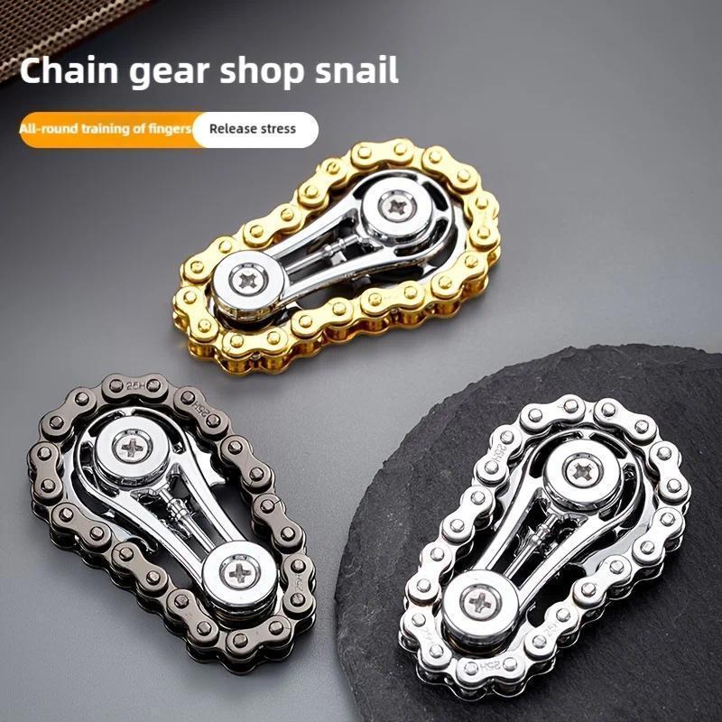 New Antistress Fidget Spinner - Metal Bike Chains Sprockets Flywheel EDC Toy for Adults