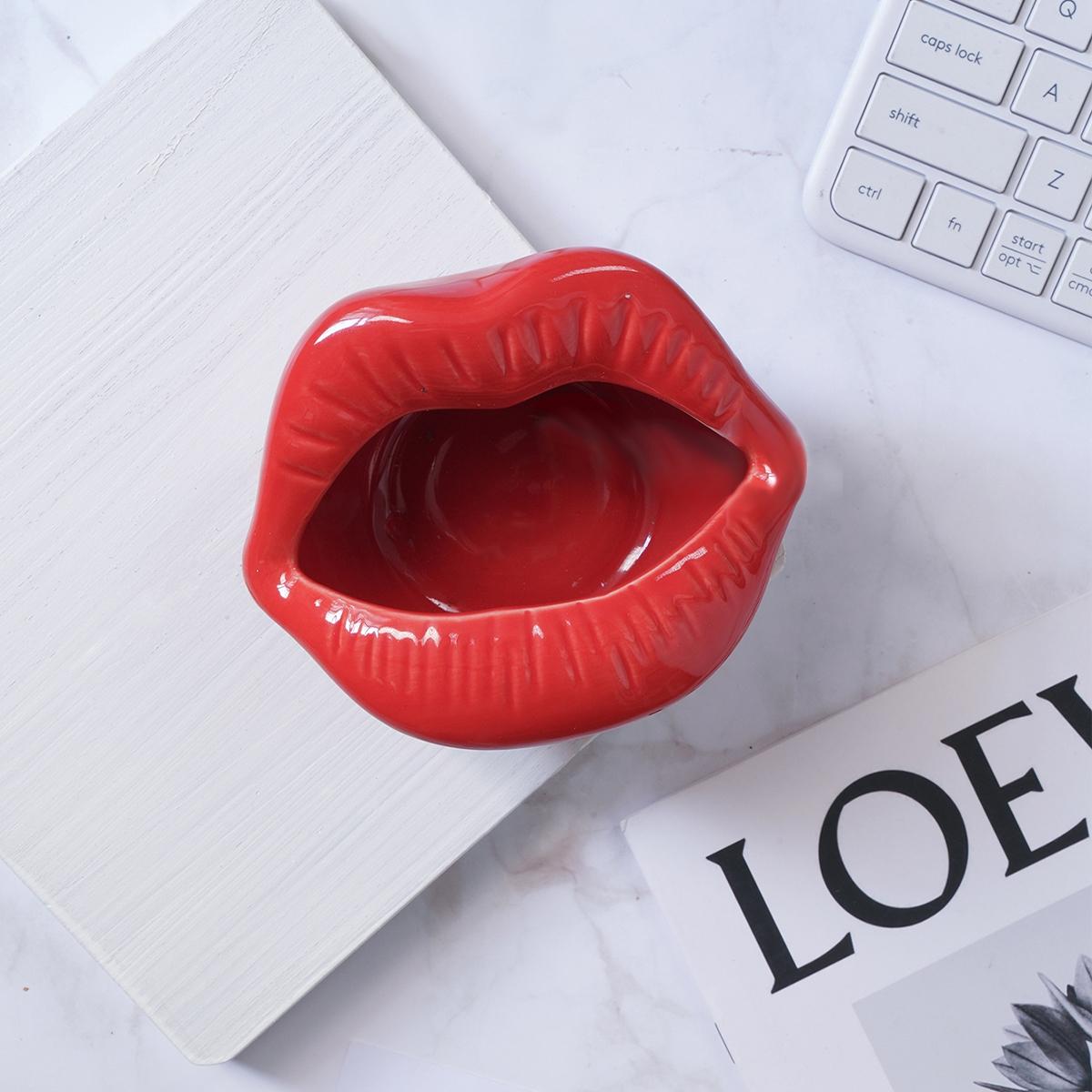 Lips Resin Storage Box, Cute Photography Prop Decorative Box, Handmade Desktop Organizer, Home Decoration Craft, Small Items Holder