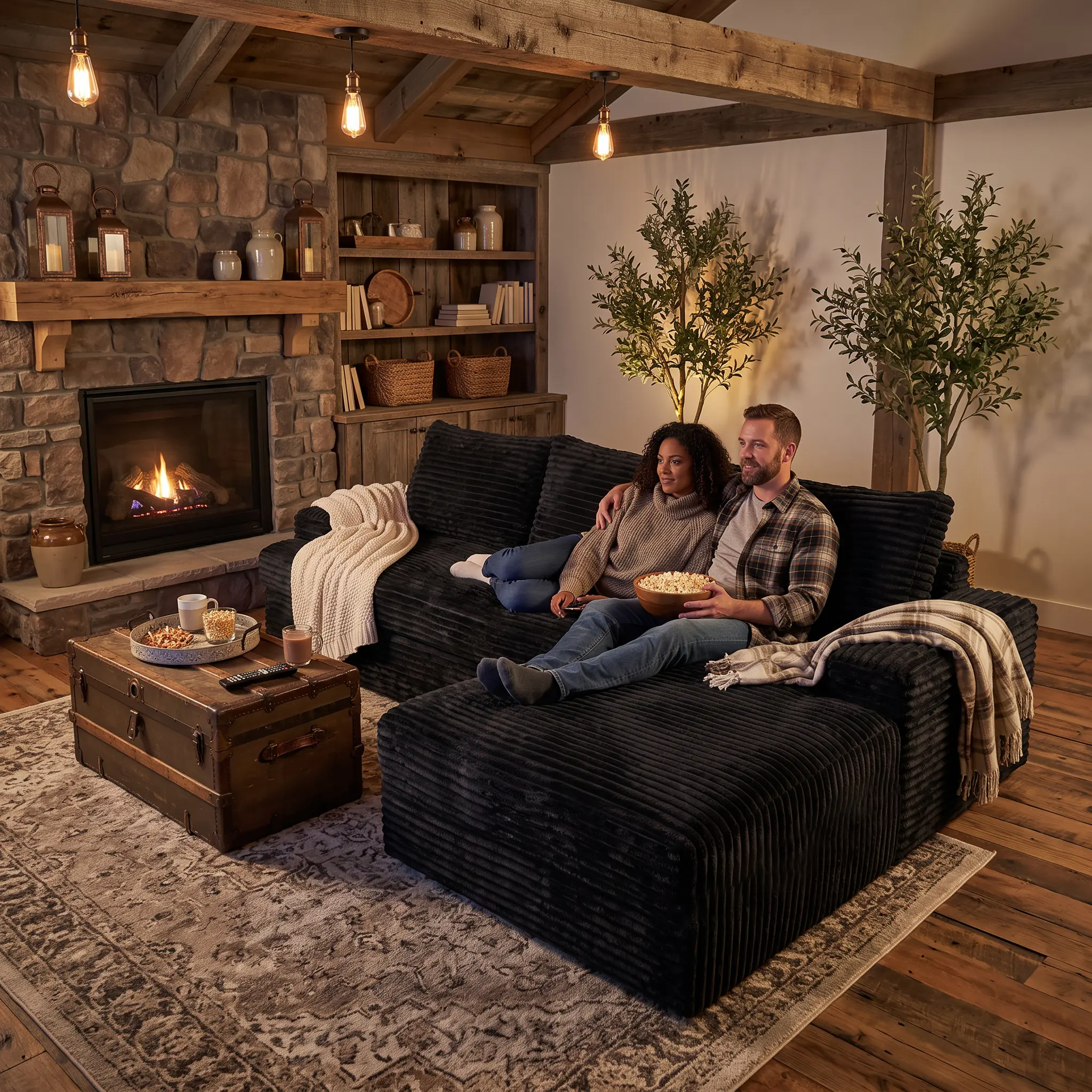 No-Assembly L-Shaped Cloud Sofa Bed: Oversized Deep Seat & Frameless Design, Instantly Creates a Cozy Living Room Sofa Combo convertible sleeper function modular sectional