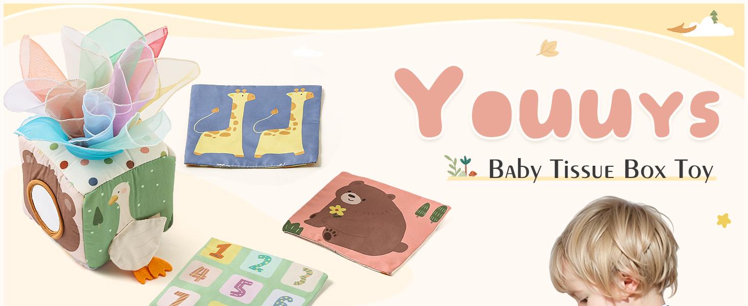 Youuys Baby Tissue Box Toy for Babies 6-12 Months, Montessori Sensory Toys for 1 Year Old Boy, Infant Toy with Crinkle Tissues & Fine Motor, for 6 9 12 18 Months Old Kids 1st Birthday : Health & Household