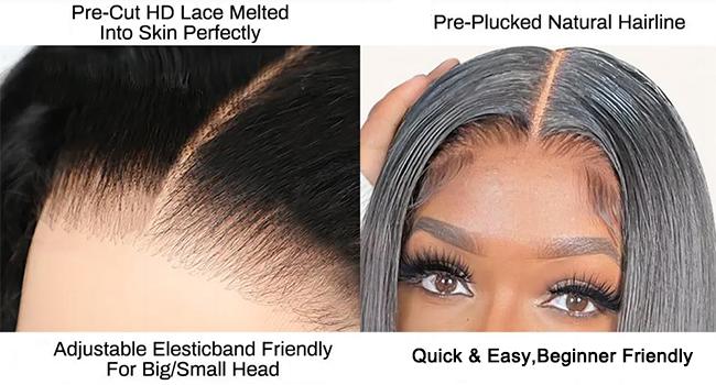 【MiuulaarHair】Wear and Go Glueless Kinky Curly 100% Human Hair wig  4X4 Pre Cut Lace Closure Pre Bleached knots Pre Plucked Natural Hairline  200 Density Natural Black Color Human Hair Wig For Black Women