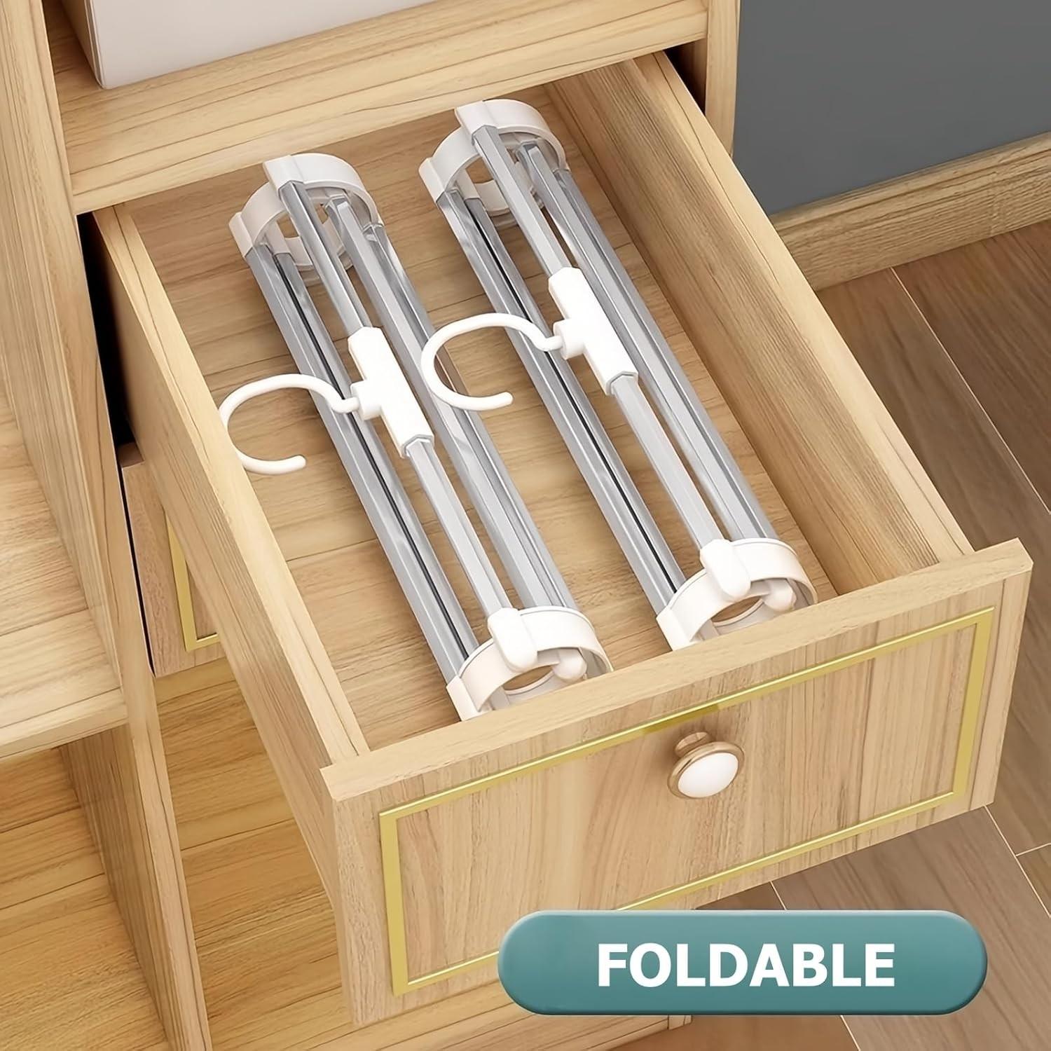 Multi-Layer Home Use Seamless Pants Hanger, Foldable Clothes Rack Space Saving Closet Organizer, Multifunctional Hanger, Durable Storage Solution