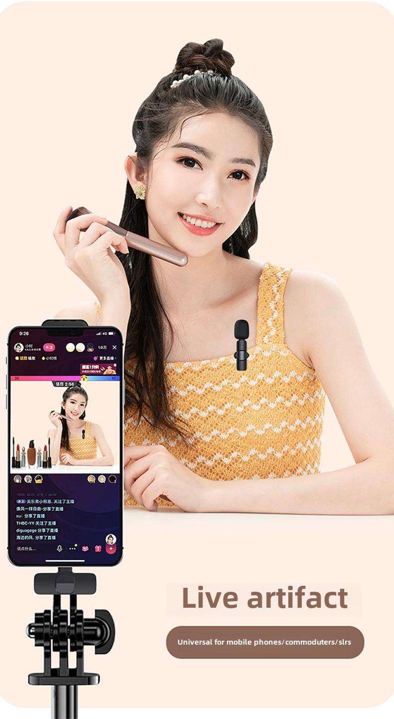 2 pcs Wireless Lavalier Microphones for iPhone, Android, iPad - Mini Wireless Clip-on Microphones Crystal Clear Sound Quality for Recording, Live Streaming,Vlog