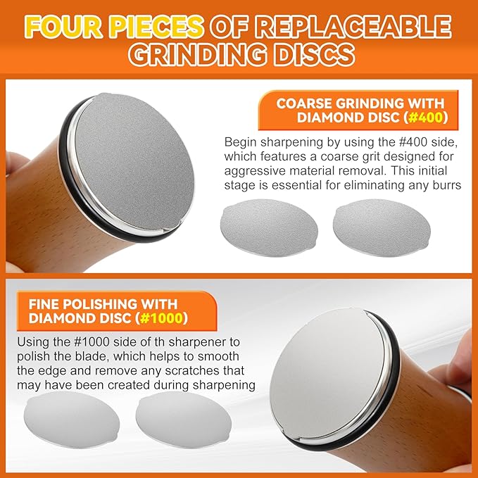 Knife Sharpener Roller, Rolling Knife Sharpener Kit,Roller Knife Sharpener,15 & 20 Upgraded Magnetic Wood Base,Rolling Sharpener for Knives with Diamond Discs Leather Strop Polishing Compound Durability Knife Sharpener Roller, Rolling Knife Sharpener Kit,Roller Knife Sharpener,15 & 20 Upgraded Magnetic Wood Base,Rolling Sharpener for Knives with Diamond Discs Leather Strop Polishing Compound Durability