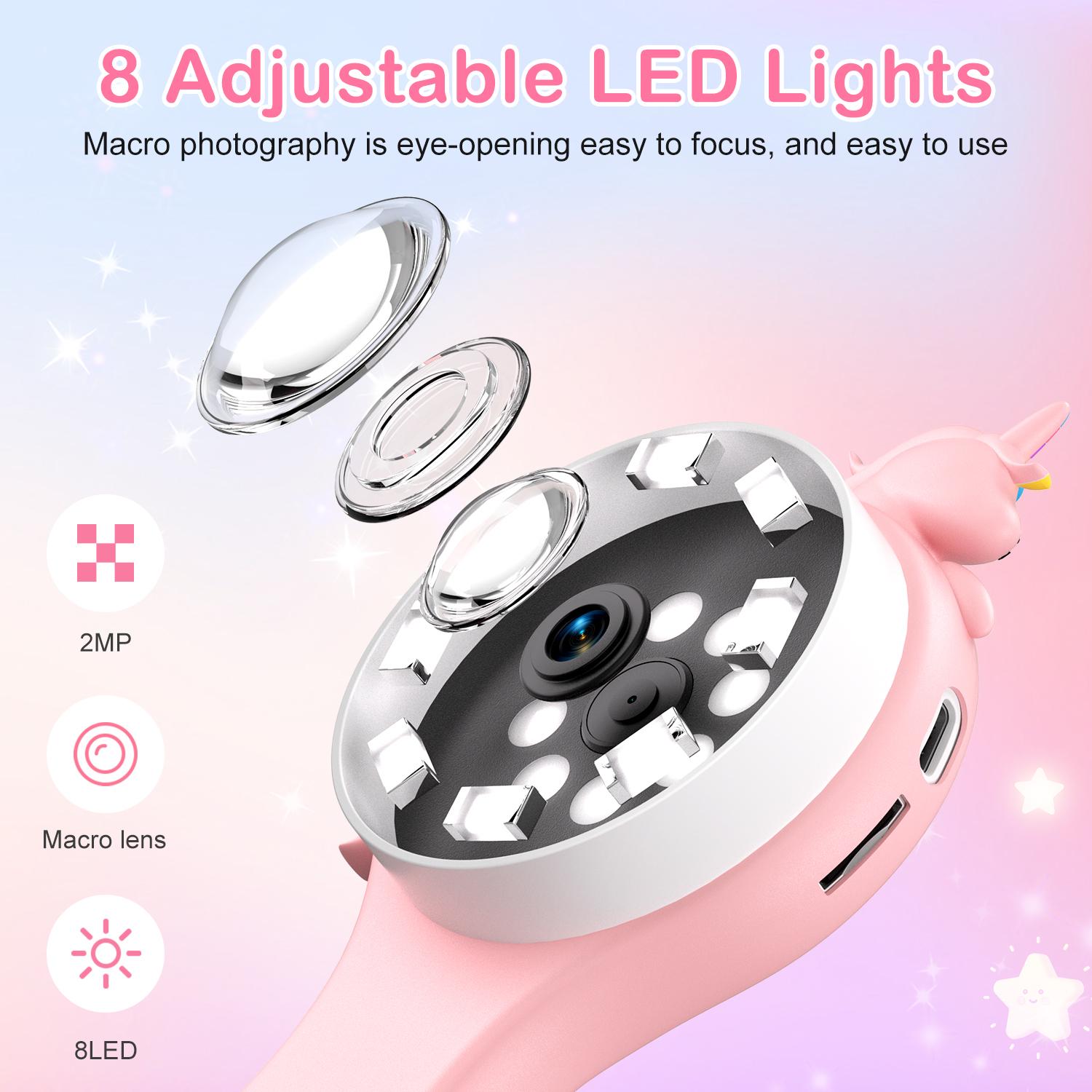 Kids Microscope Handheld Digital Microscope Portable Mini USB Microscope Camera for Science Education Fun Birthday Gift