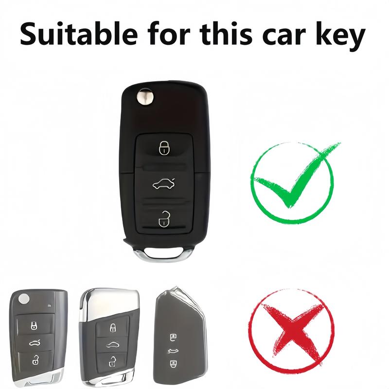 1 Count Key Protector for Volkswagen for VW for Magotan for MK6 for Passat for Touran for Bora for Golf 4 3 5 6 for Tiguan for Jetta for Lavida for Skoda for Octavia, Car Key Case Cover, Car Key Accessory