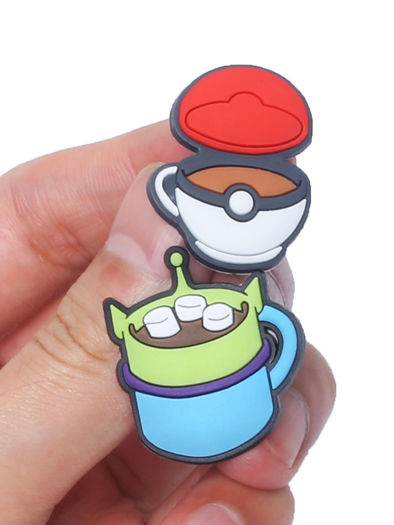 28/50/100pcs Cute Milk Tea Drink Coffee Series Shoe Charms, DIY Shoe Boot Decoration Accessories, Wristband Book Bag Decorations, All Seasons Party Style, Footwear