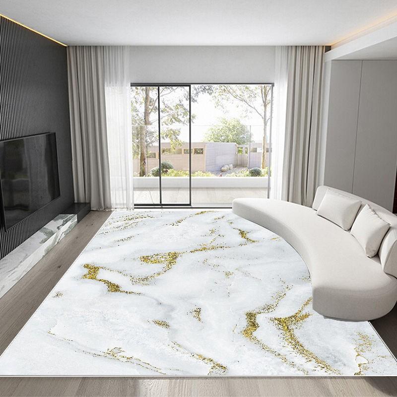 Luxury White Gold Marble Flannel Area Rug - Realistic Golden Vein Print Soft Mat for Living Room, Non-Slip Modern Home Decor #GoldMarbleRug #LuxuryWhiteMat #ModernHomeDecor #MarbleTextureCarpet #NonSlipFlannelRug