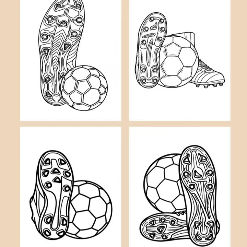 New Bestselling A4 Football Shoe Theme Coloring Book, Thickened Coloring Album, Picture Filling Book, Creative Activity Workbook