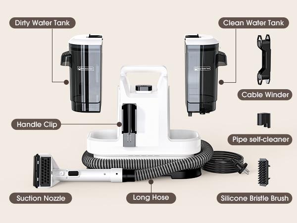 Carpet & Upholstery Spot Cleaner with Hot Water, 15kPa Strong Suction, Deep Cleaner for Sofas, Rugs, Car Seats & Pet Stains  Home Cleaning Tool