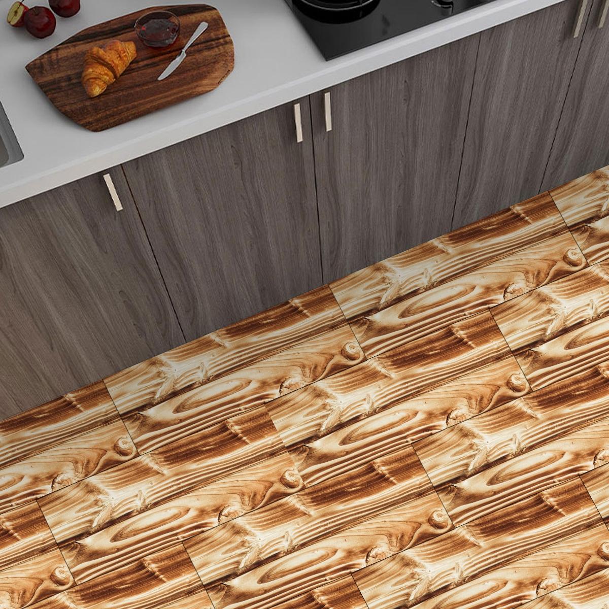 Dark High Gloss Wood Peel and Stick Floor Tiles, 5/10/20pcs 15.75x5.91in PVC, No Glue, Waterproof, Durable Flooring