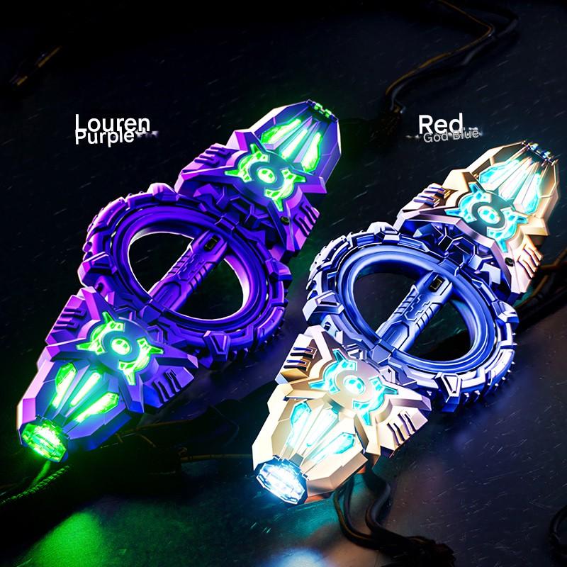 Double Bladed Rotating Handheld LED Lightsaber Toy - Light Up Sword Saber, 7 Color Lights, 360° Rotating, Non-Toxic Safe Design, Kid-Friendly LED, Teenage Boy Gifts, Boyfriend Gift Ideas, Birthday Role Play Toy