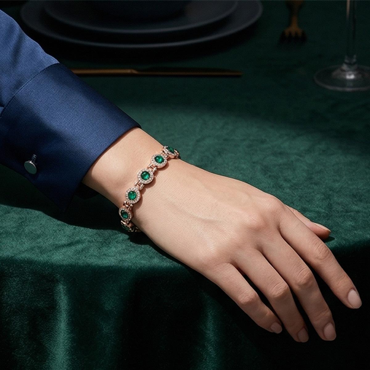 4X Strength Magnetic Copper Bracelet for Women, Jewelry Bracelet with 3800 Gauss Magnets, Adjustable Length, Secure Clasp, Premium Multi-Facet Crystal Inlays