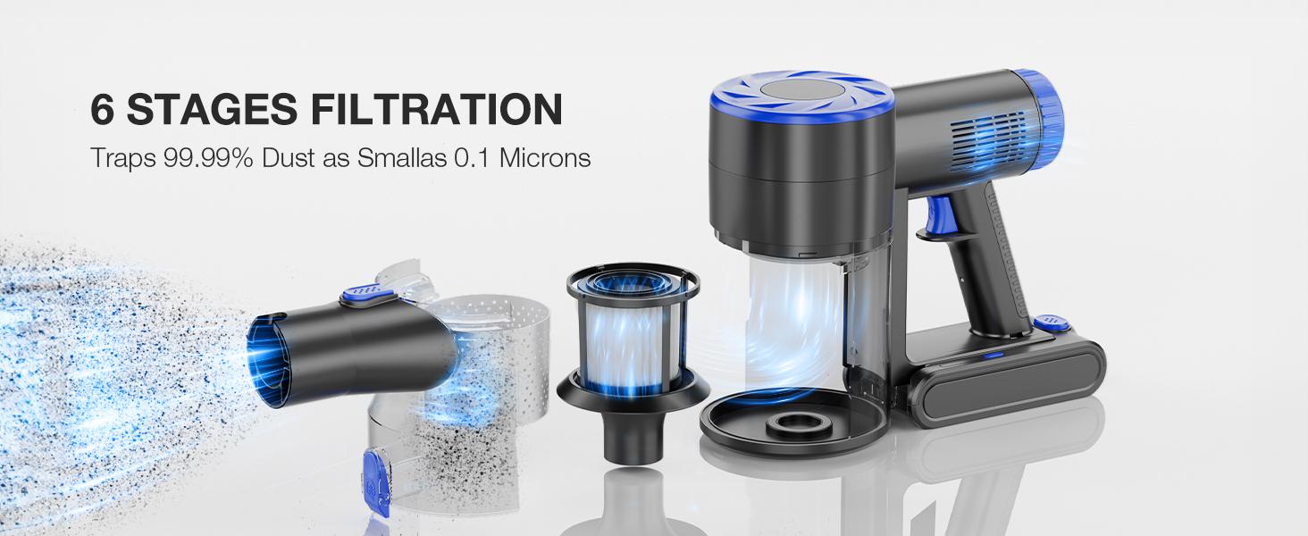 Cordless Vacuum Cleaner, 180W Power Suction ,6-in-1 Lightweight Self-Standing, with 2200 mAh Battery 35mins Runtime Battery with Sofa Brush for Home Hard Floor Low-pile Carpet Pet Hair Car Cordless Vacuum Cleaner, 180W Power Suction ,6-in-1 Lightweight Self-Standing, with 2200 mAh Battery 35mins Runtime Battery with Sofa Brush for Home Hard Floor Low-pile Carpet Pet Hair Car