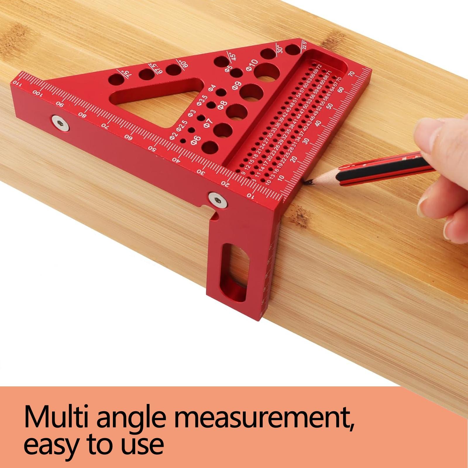 Precision Premium Versatile Multi-Angle Carpenter Square Measuring Ruler for Woodworking, Engineering, and Construction, 3D Multi-Angle Measuring Ruler - Small Carpenter Square Woodworking Tool, Triangle Ruler, Woodworking Square Protractor