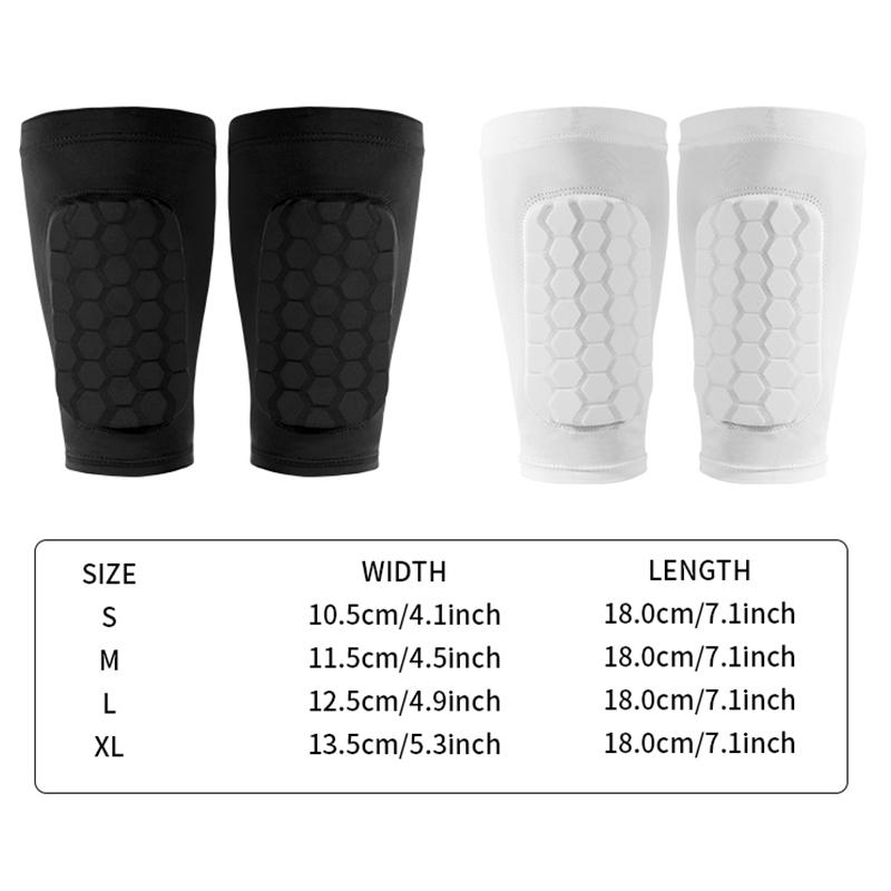 2 Pairs Honeycomb Shin Guards, Short Anti-Slip Calf Compression Socks with Honeycomb Padding, Football Shin Guards, Football Accessories for Kids Teens Adults Outdoor Sports