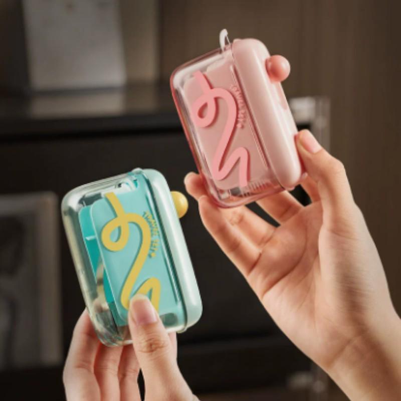 Portable Floss Stick Holder, Automatic Pop-Up Dental Floss Box, Compact Travel Essential, Ideal for Business Trips and Tourism