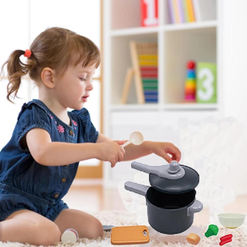 69-Piece Toddler Kitchen Pretend Playset with Pots, Pans, Utensils & Play Food, Play Kitchen Accessories for Ages 3+, Ideal for Classroom, Holiday & Birthday Gifts, 3 - 4 Years