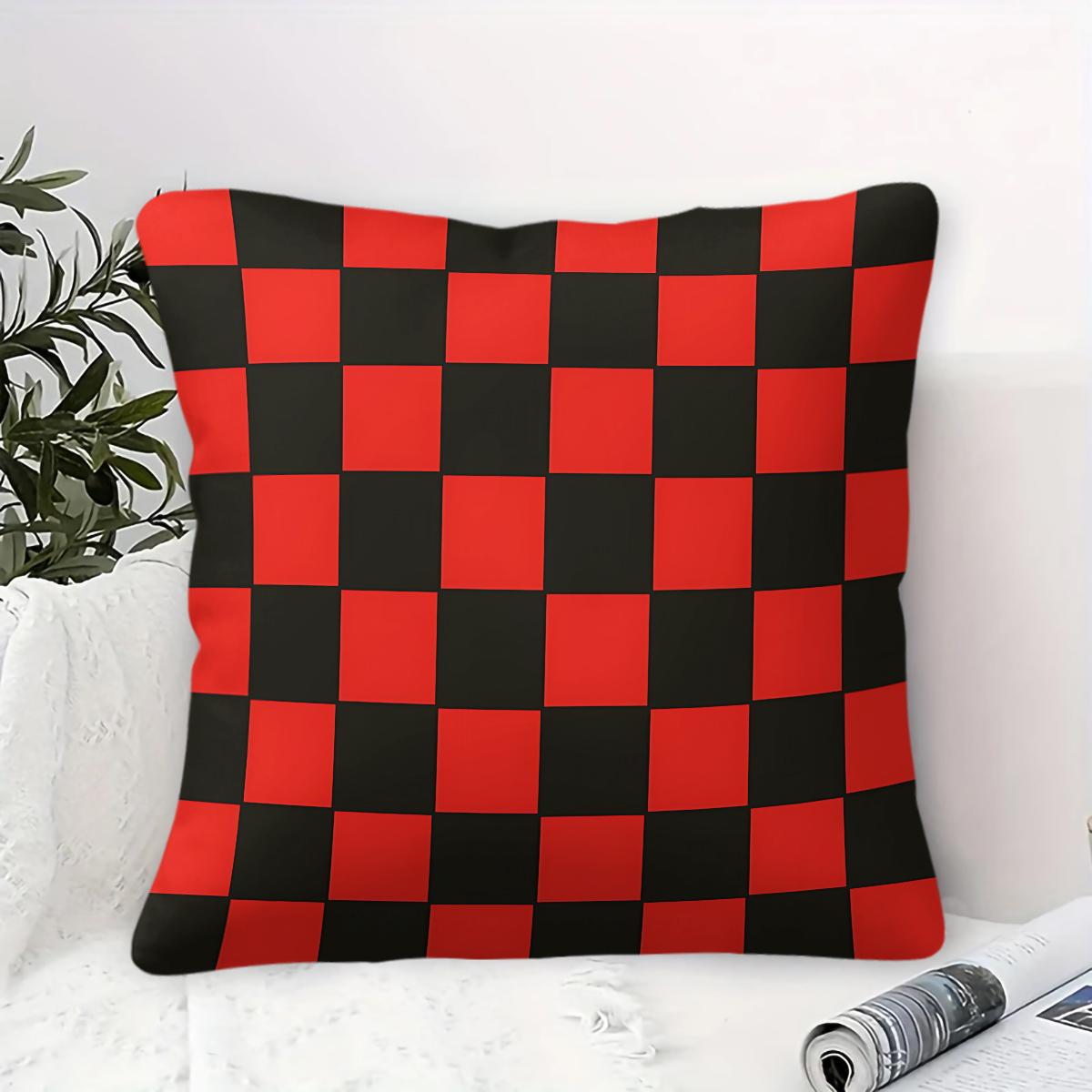 1 Piece Classic Plaid Body Pillow, Memory Foam Pillow & Decorative Pillow, Timeless Checkered Digital Print Pillow with Insert, Soft Breathable Cushion for Sofa, Bed, Couch, Dorm & Living Room, Versatile Modern Home Decor