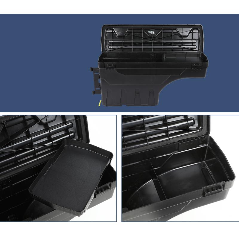 CROSSDESIGN Truck Bed Storage Tool Box Fit For 2019-2021 Dodge Ram 1500 Swing Case Left side&Right side  High quality ABS composite material Storage Box