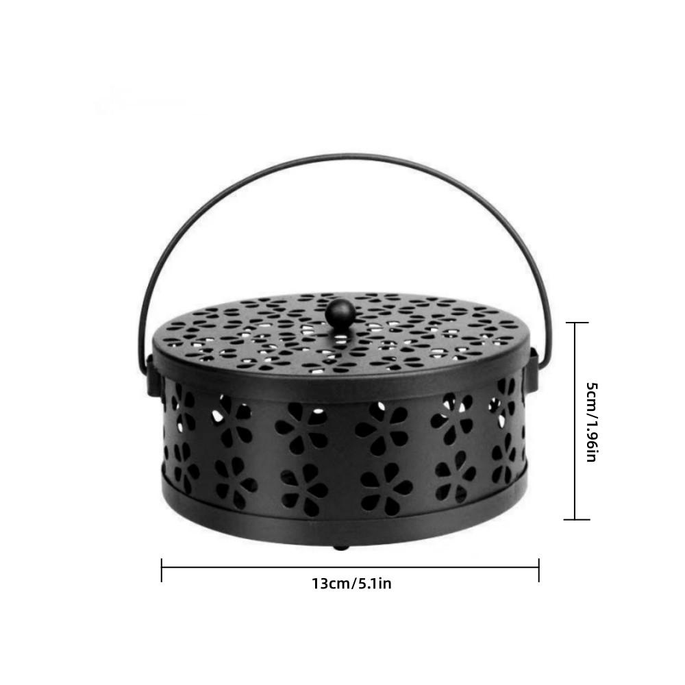 Modern Simple Iron Art Mosquito Coil Holder, Home Use Incense Tray, Fireproof Anti-Scald, Indoor Storage Box for Incense Burner