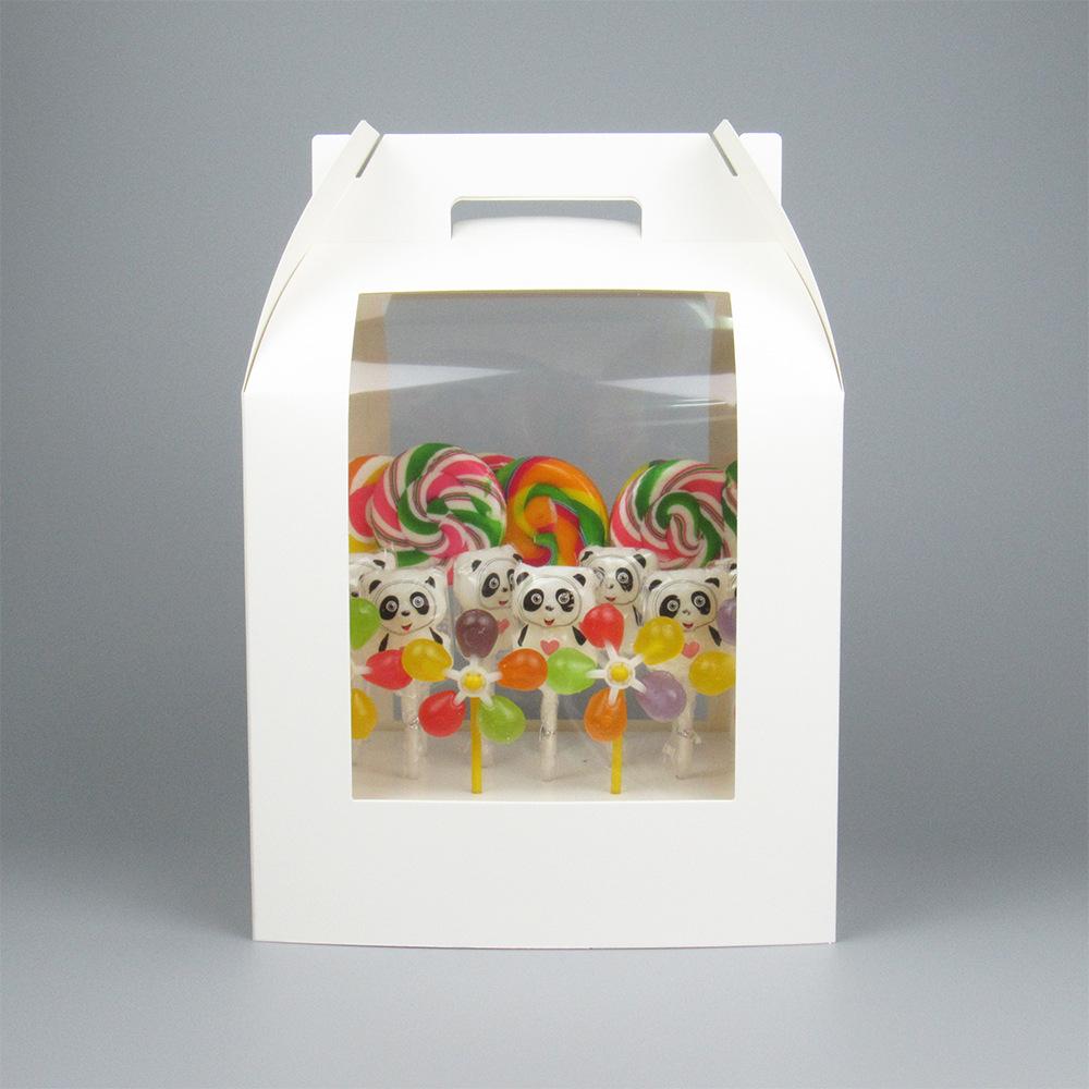 20/15/10/5/1pcs Handheld Lollipop Packaging Boxes with Clear Window, Display Boxes for Store Candies, Handmade Chocolates, Cakes & Strawberries.needoh.paper plates