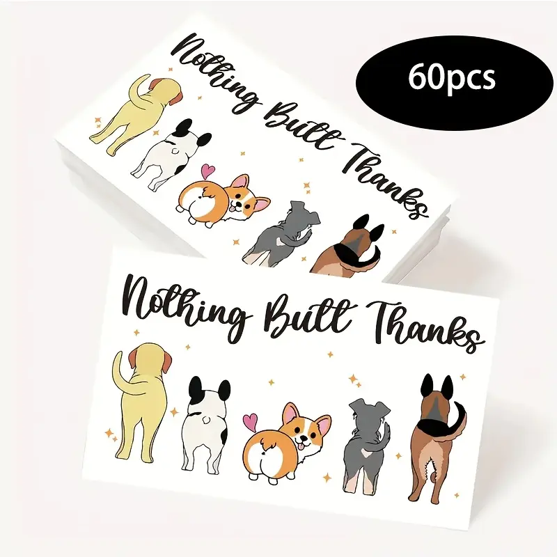 60 Fun Just Wanted to Say Thank You Cards Featuring Corgi Designs - Adorable Corgis And Mixed Breed Characters, Matte End Bulk Business Cards, Suitable for Small Business Packaging, Order Confirmations