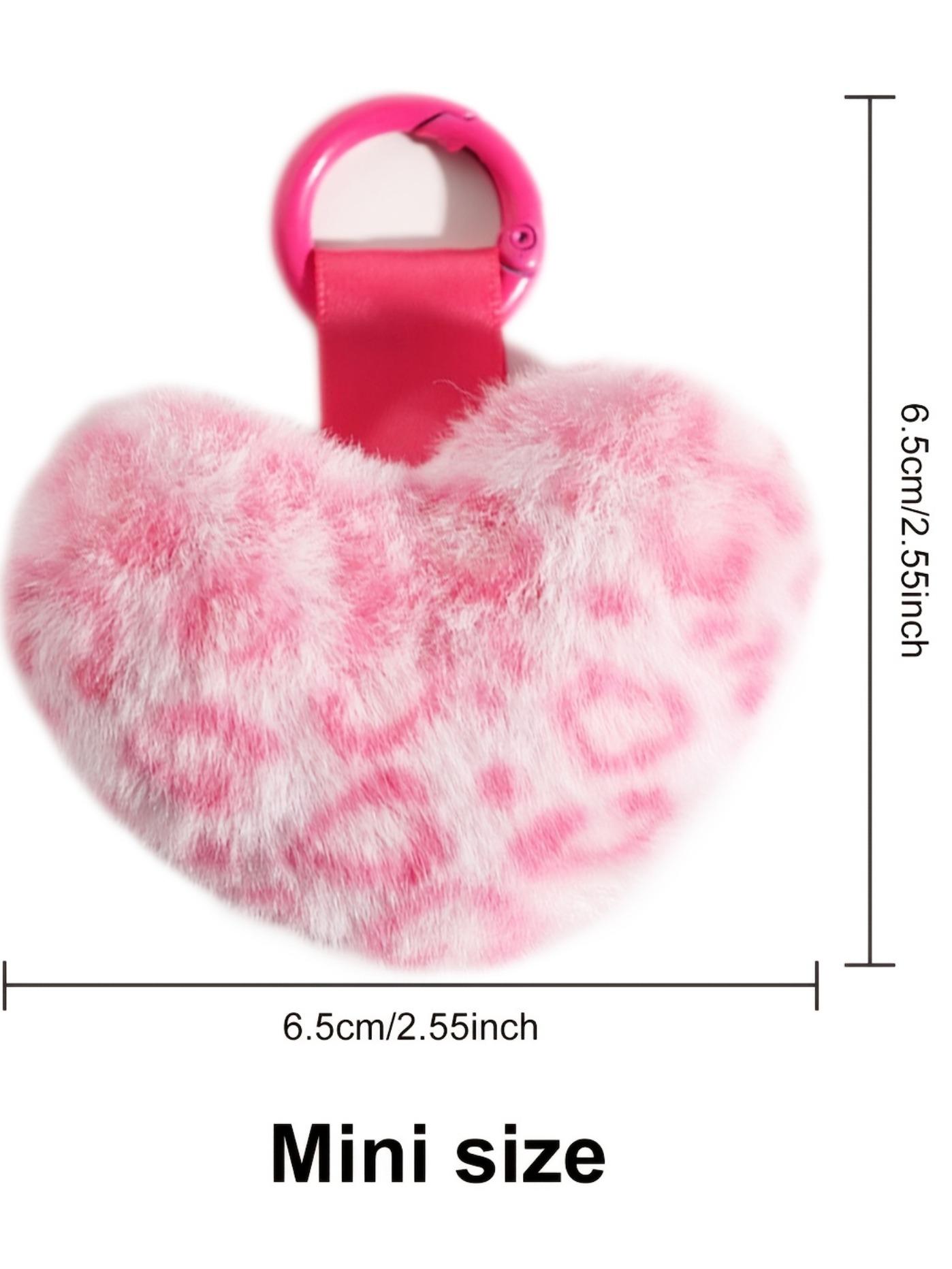 Cute Mini Leopard Print Keychain, Plush Rabbit Fur Pendant, Car Key Holder, Bag Charm, Gift for Girlfriend, Valentine's Day