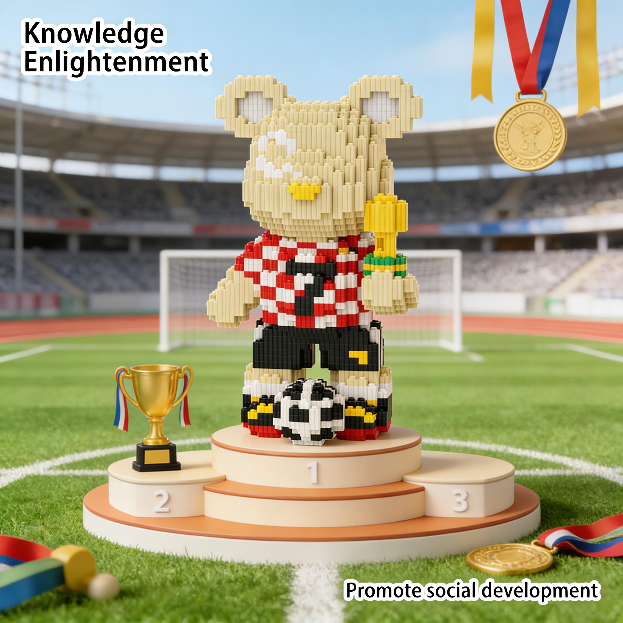 Bear Series 3D Puzzle Building Blocks Decoration, Bookshelf Home Office Cabinet Decor, Party Living Room TV Stand Display Gift