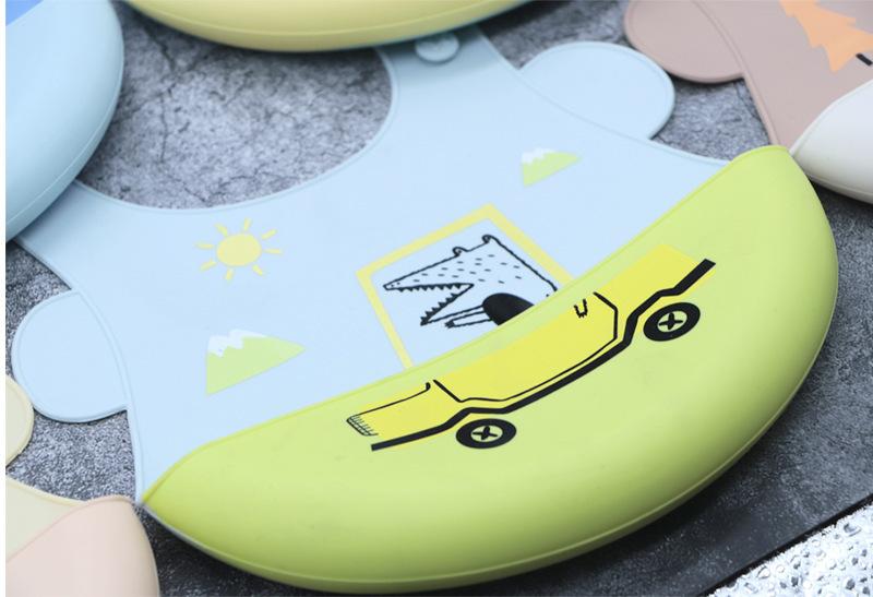 New silicone bib baby eating rice pocket baby products soft anti-fouling baby saliva towel