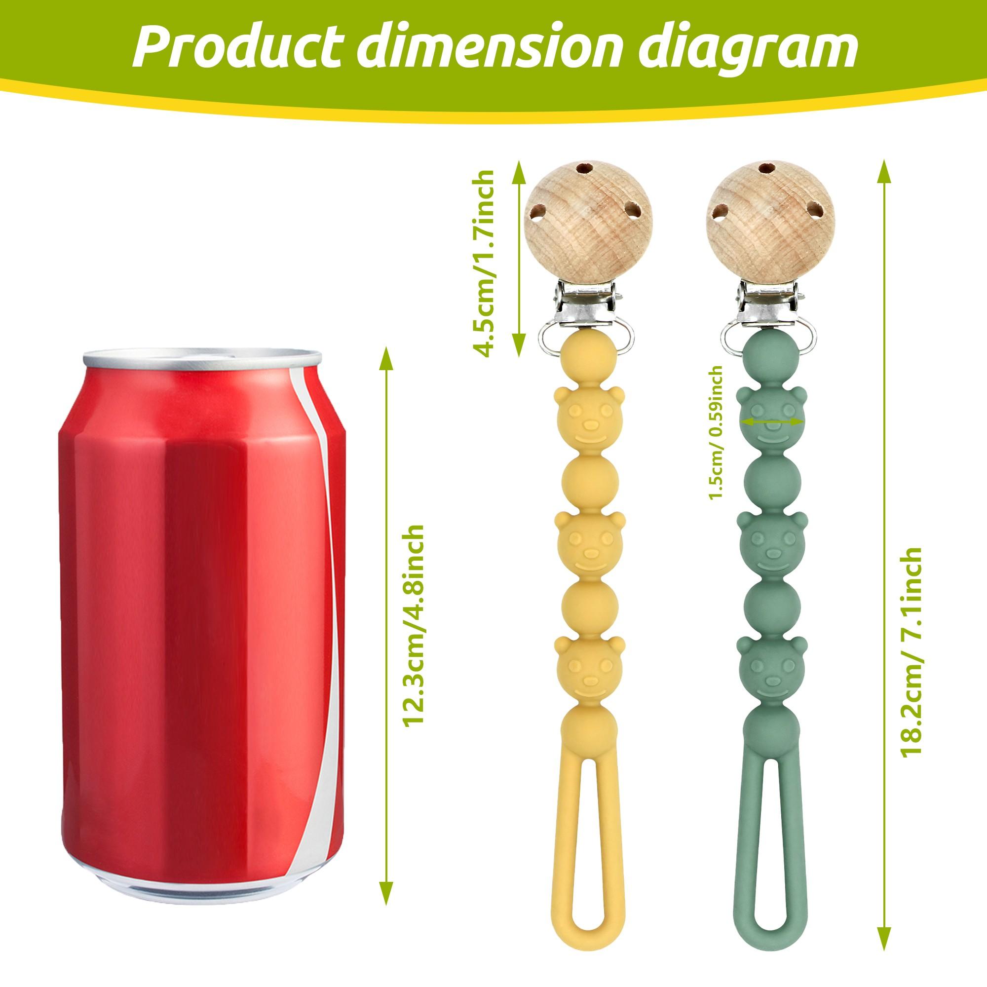 Unique Bear-Shaped Pacifier Chain, Anti-Drop Toy Holder, Flexible Pacifier Clip, Teething Toys Drop-Proof Chain