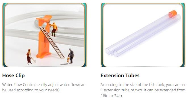 Hygger Aquarium Gravel Cleaner, New Quick Water Changer with Air-Pressing Button Fish Tank Sand Cleaner Kit,1 count Portable Handheld Fish Tank Water Changer