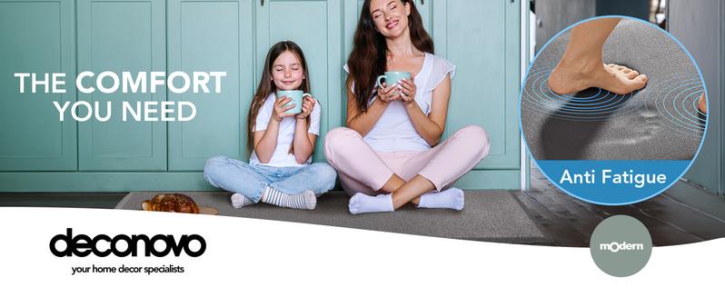 Deconovo Kitchen Mat 0.47/0.59" Thick Anti-Fatigue, Cushioned Waterproof Non-Slip - Durable Standing Desk/Office Mat, Easy Clean Comfort