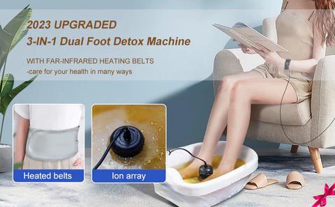 Ionic Foot Bath Detox Machine for 2 Users with Heating Belt, Dual Foot Detox Machine, 5 Detox Modes, Personal Massager for Home Beauty Salon Use Therapy Device