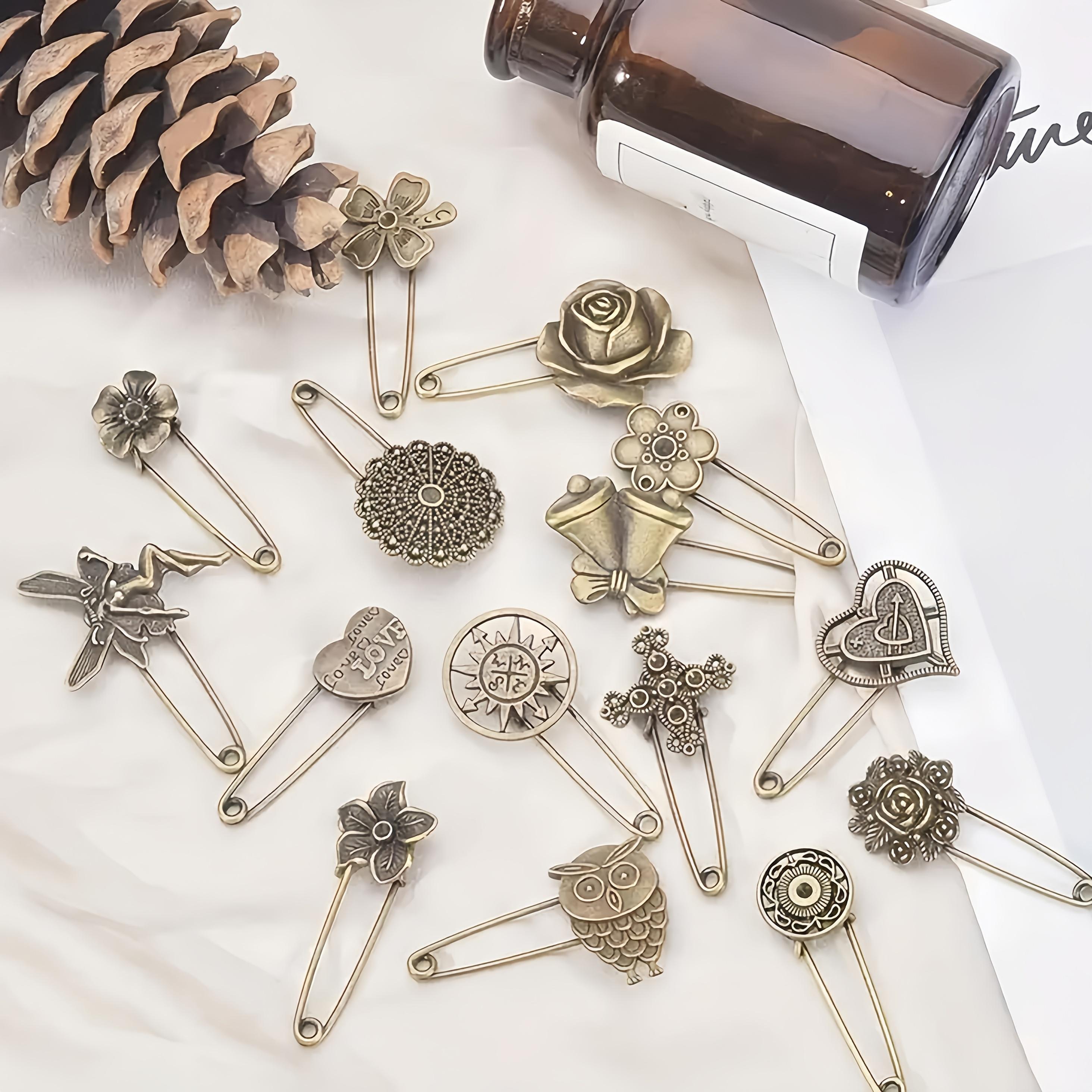 6pcs  Style Creative Brooch, Safety Pin, Metal Accessories, DIY Handmade Accessories, Random Style