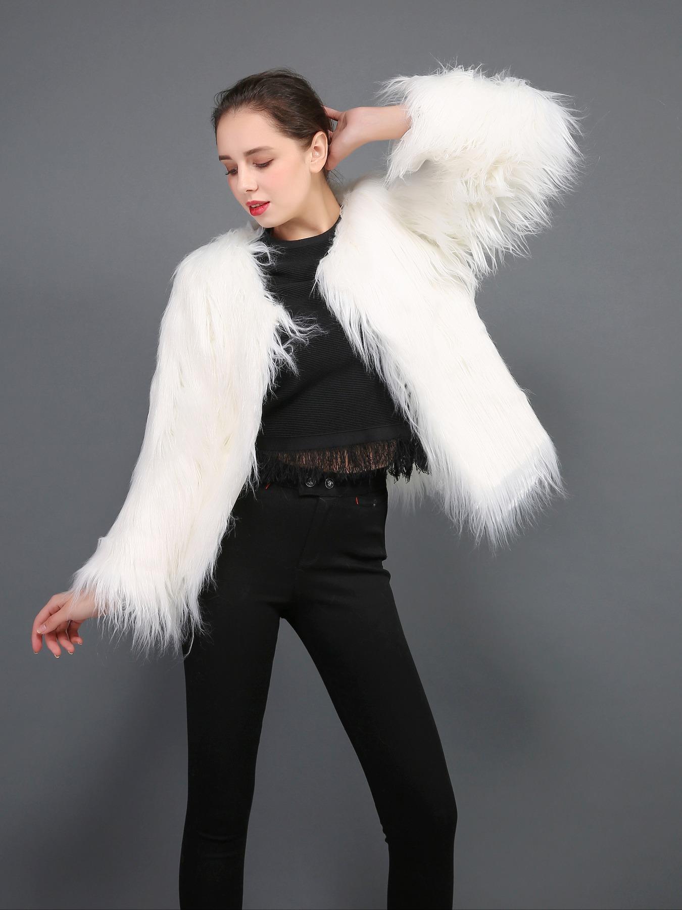 Women's Faux Fur Coat Soft Comfortable Casual Daily Fall Winter Warm Fashion Short Artificial Fake Cashmere Jacket