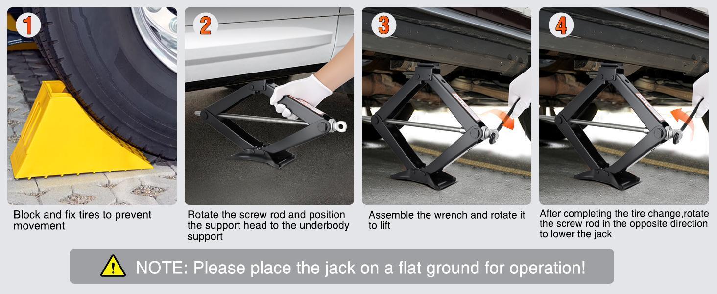 Nilight Scissor Jack for Car 2 Ton (4409 lbs), Heavy Duty Steel Scissor Lift Jack Car Kit with Crank Handle for Sedan SUV MPV Tire Changing, 3.9 Inch-15.7 Inch Lifting Range Portable Small Jack, Black
