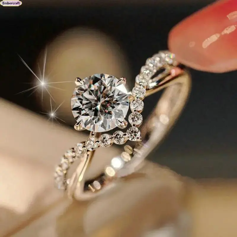 Minimalist Zircon Couple Ring, Sparkly Chevron V Shape Wedding Band, Four-Prong Cubic Zirconia Promise Ring, Stackable Engagement Ring for Women, Elegant Everyday Jewelry Gift for Wedding, Anniversary, Valentine's Day, Daily Wear