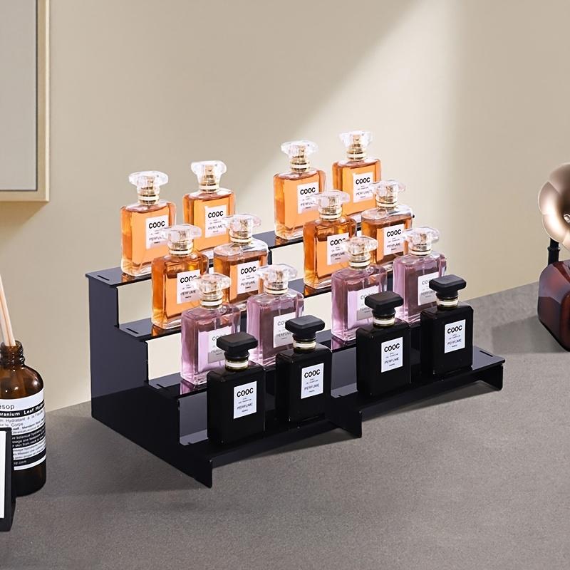 Multi-layer black display rack, tool-free assembly display box, Cosmetic Display Stand for perfume, action figure and seasoning organizing and storage rack, Cologne Display Shelf, Display Holder